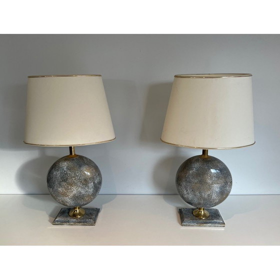 Image 1 of Paire de lampes en céramique vintage par Philippe Barbier, France 1970