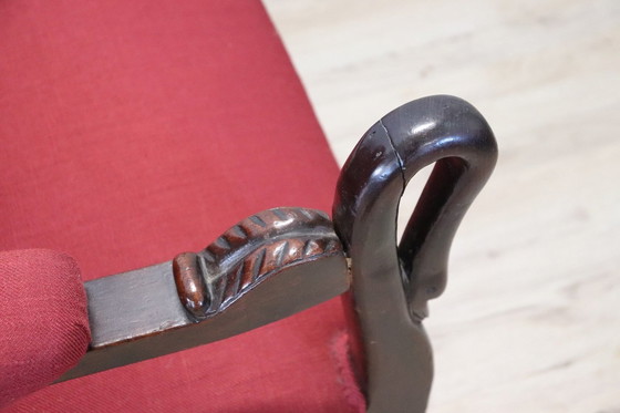 Image 1 of Fauteuil ancien en bois, 19ème siècle