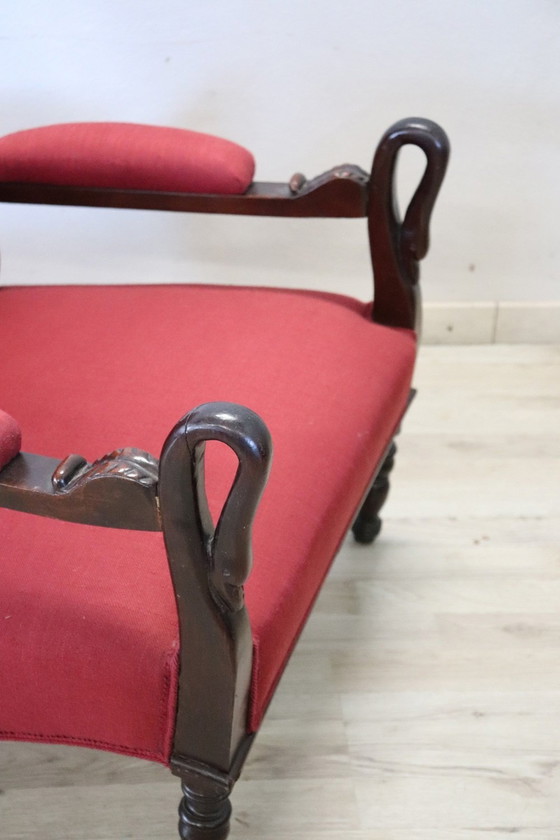 Image 1 of Fauteuil ancien en bois, 19ème siècle