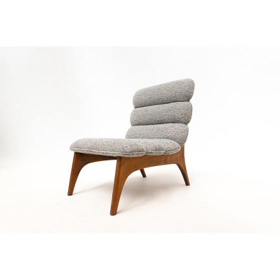 Image 1 of Paire de fauteuils vintage en bois et tissu, Italie