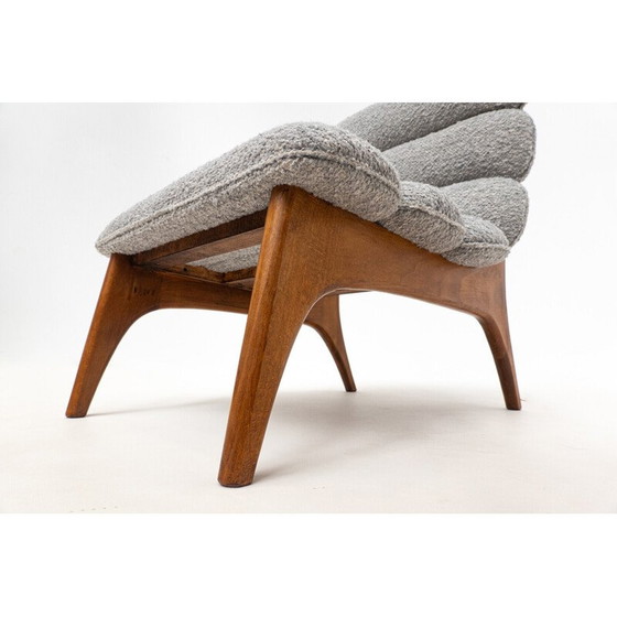 Image 1 of Paire de fauteuils vintage en bois et tissu, Italie