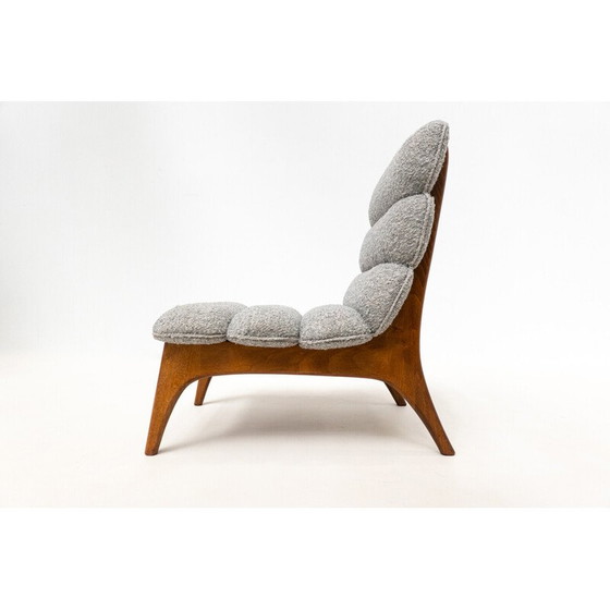 Image 1 of Paire de fauteuils vintage en bois et tissu, Italie