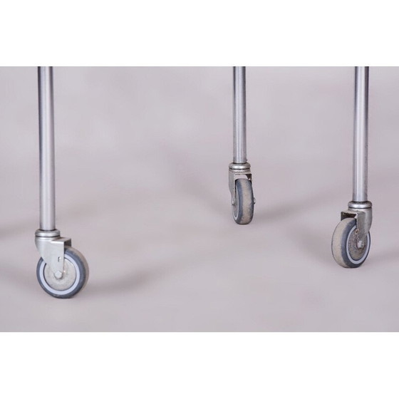 Image 1 of Chariot vintage Bauhaus en acier chromé et verre, Allemagne 1940