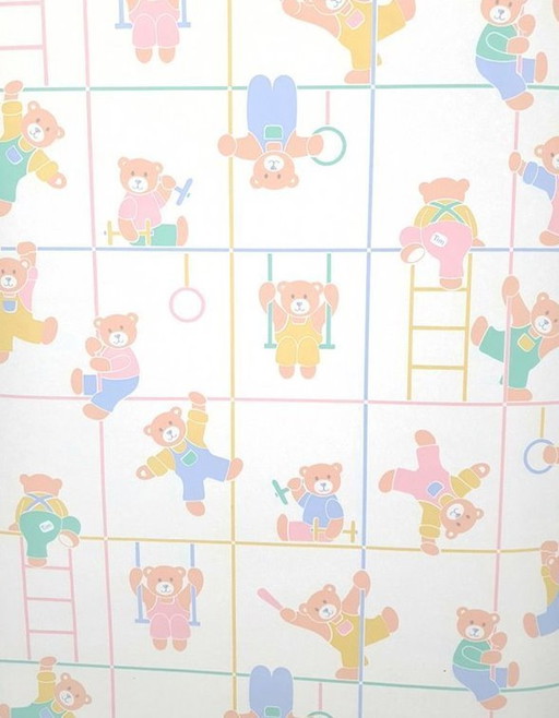 12815 Sweet Vintage Pastel Sweet Bears Papier peint pour enfants