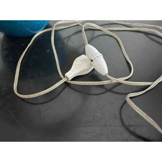 Image 1 of Lampe vintage en céramique émaillée bleue et craquelée, 1970