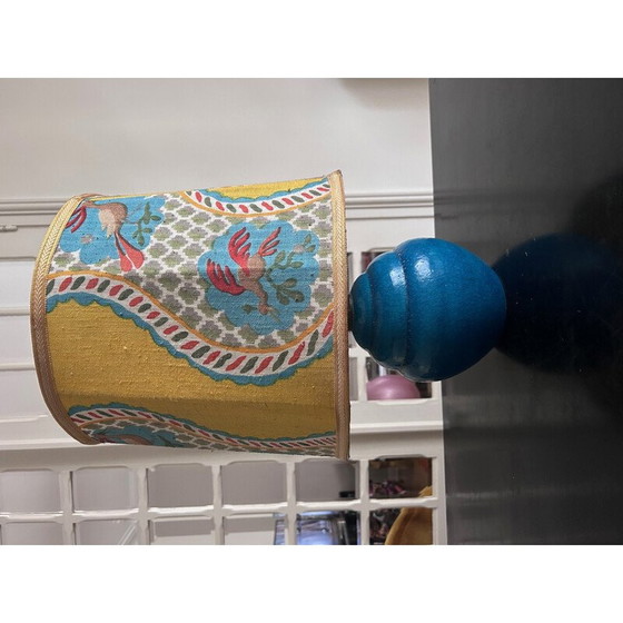 Image 1 of Lampe vintage en céramique émaillée bleue et craquelée, 1970