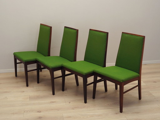 Ensemble de quatre chaises en bois de rose, design danois, années 1970, fabricant : Dyrlund