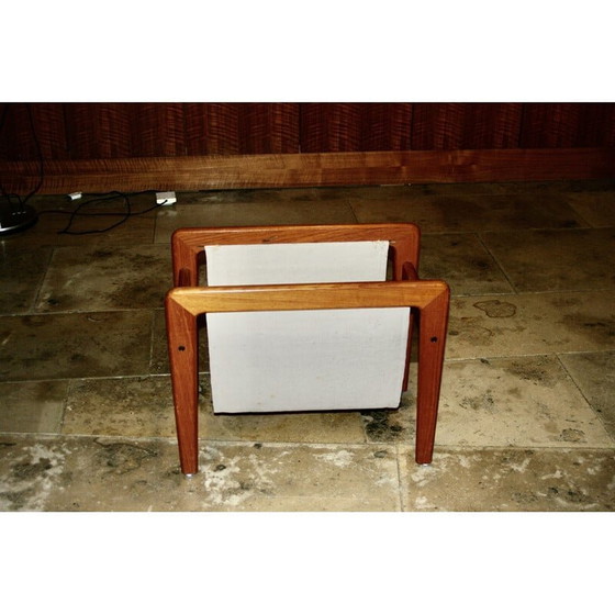 Image 1 of Porte-revues vintage en teck et coton, 1950