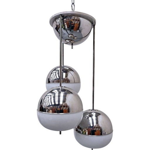 Chrome vintage et suspension en verre