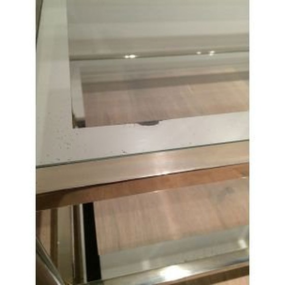 Image 1 of Table basse vintage en verre et patine, 1970