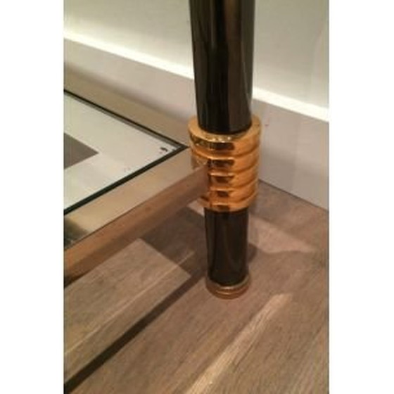 Image 1 of Table basse vintage en verre et patine, 1970