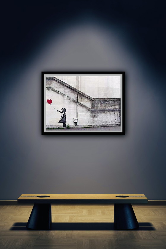 Image 1 of Banksy : "Hope Girl With Red Balloon" (Fille de l'espoir avec un ballon rouge).