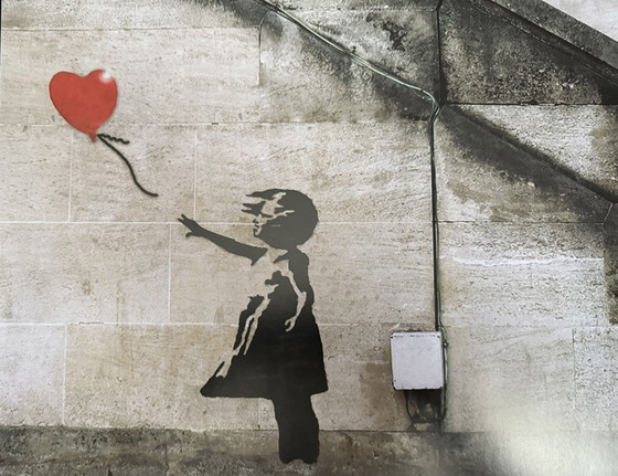 Image 1 of Banksy : "Hope Girl With Red Balloon" (Fille de l'espoir avec un ballon rouge).