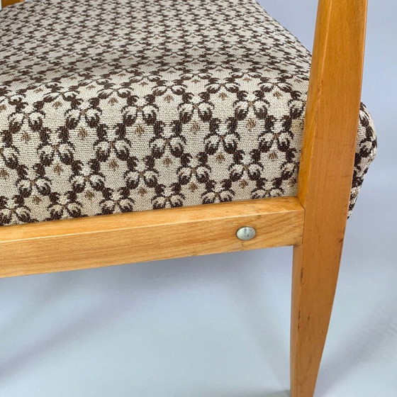 Image 1 of Paire de fauteuils en bois et tissu du milieu du siècle, Tchécoslovaquie, années 1970