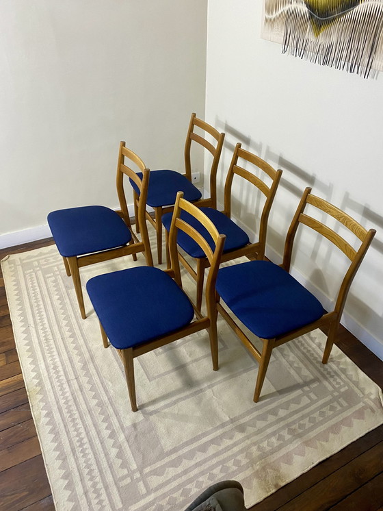 Image 1 of Suite De 5 Chaises Scandinaves Année 60.Ref Ron