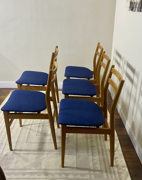 Image 1 of Suite De 5 Chaises Scandinaves Année 60.Ref Ron