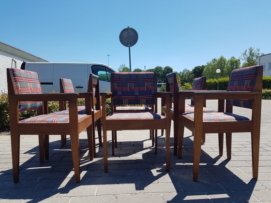 Image 1 of Ensemble de 8 fauteuils École d'Amsterdam Fa. Huizinga