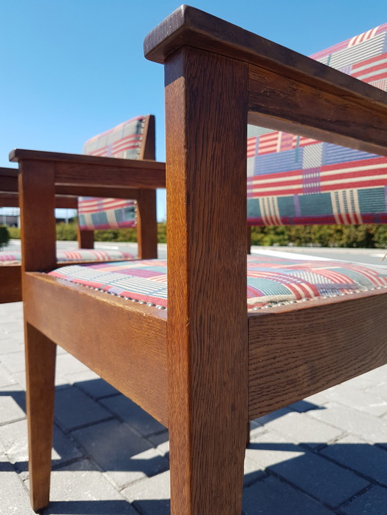 Image 1 of Ensemble de 8 fauteuils École d'Amsterdam Fa. Huizinga