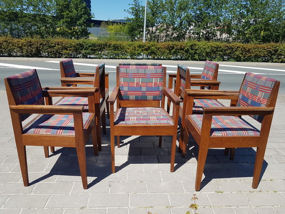 Image 1 of Ensemble de 8 fauteuils École d'Amsterdam Fa. Huizinga