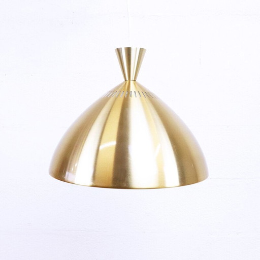 Lampe suspendue vintage en métal doré, Suède 1960