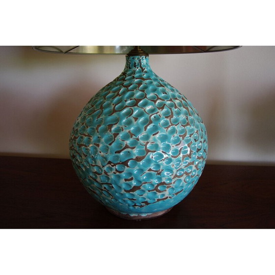 Image 1 of Lampe de table vintage bleu par René Hénon
