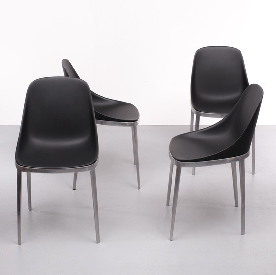 Image 1 of Chaises Elle en aluminium poli , Design Eugeni Quitlet Italie