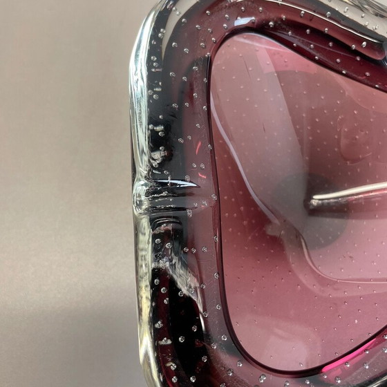 Image 1 of Cendrier vintage en verre de Murano violet, Italie, années 1970