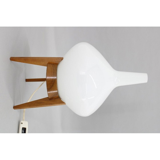 Image 1 of Lampe de table vintage avec base en bois pour Uluv, Tchécoslovaquie 1960
