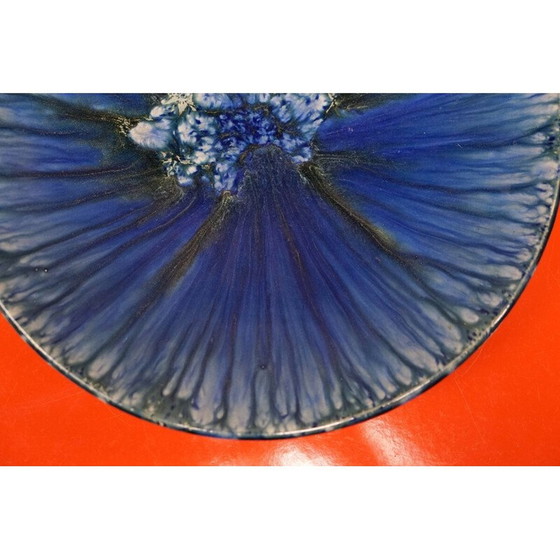 Image 1 of Plaque murale vintage en céramique bleue, Allemagne 1970