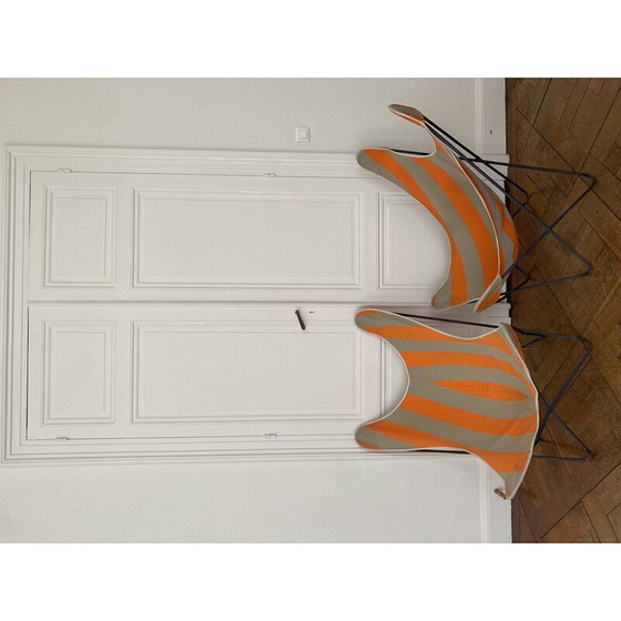 Image 1 of Fauteuil vintage Butterfly en acier poudré noir par Airborne