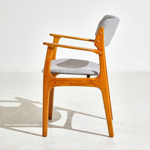 Ensemble de 5 fauteuils vintage en bois de chêne avec revêtement en laine modèle 49 par Erik Buch pour O.D. Møbler, 1960s