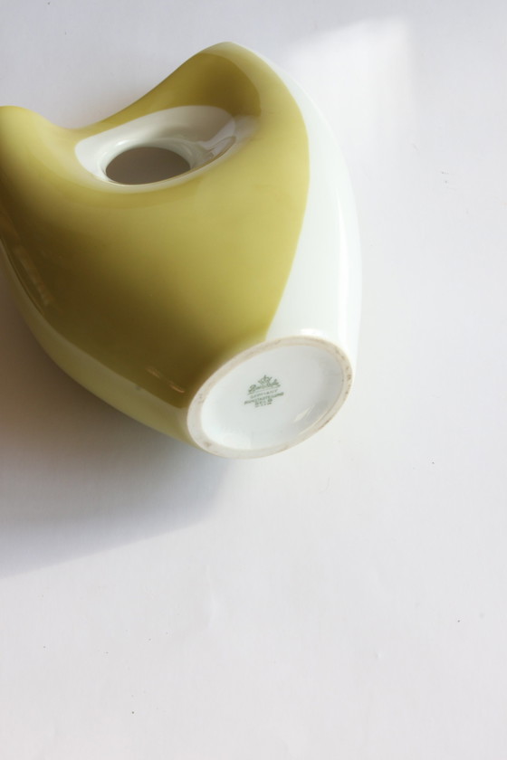 Image 1 of Vase en porcelaine jaune organique de Beate Kuhn pour Rosenthal Kunstabteilung Selb, 1950S.