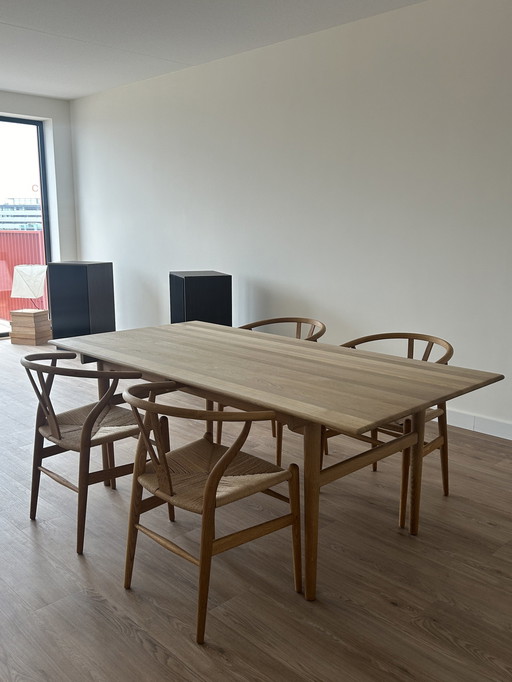 Table de salle à manger en chêne huilé Ch327 de Hans J. Wegner