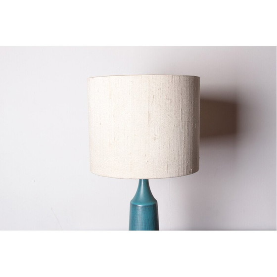 Image 1 of Lampe de table vintage en grès bleu mat par Gunnar Nylund pour Nymolle, Danemark 1960