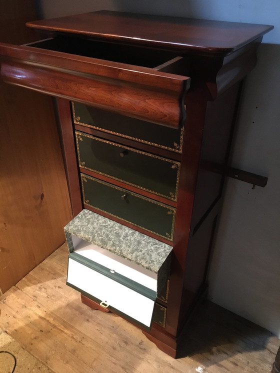 Image 1 of Coffret de notaire vintage en cerisier massif "felix monge"