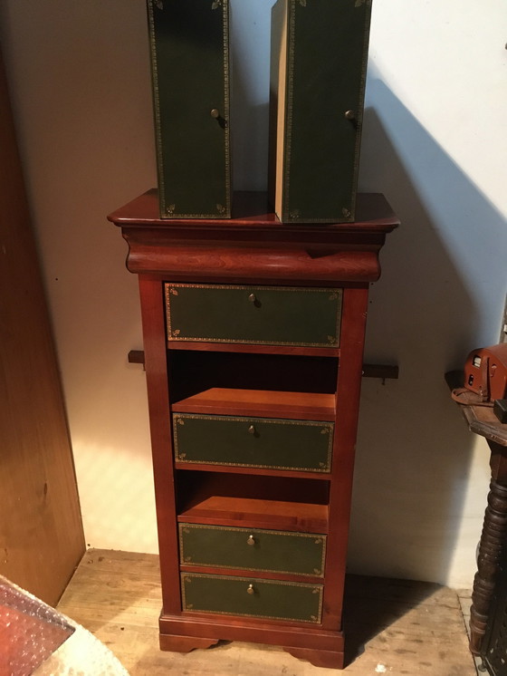 Image 1 of Coffret de notaire vintage en cerisier massif "felix monge"