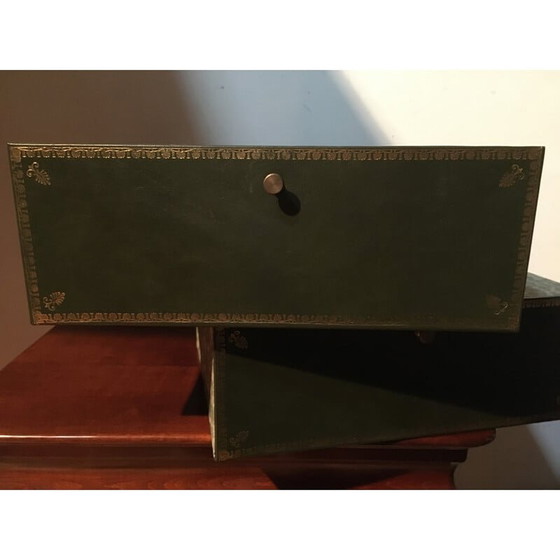 Image 1 of Coffret de notaire vintage en cerisier massif "felix monge"