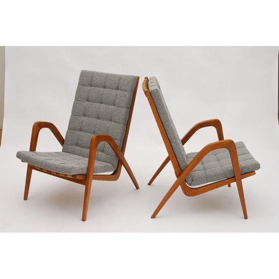 Image 1 of Fauteuil vintage en tissu gris de Vanek, 1950