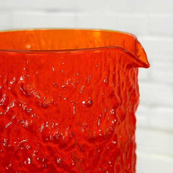 Image 1 of Carafe en verre orange par Geoffrey Baxter pour Whitefriars