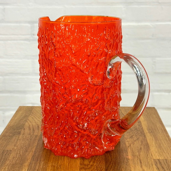 Image 1 of Carafe en verre orange par Geoffrey Baxter pour Whitefriars