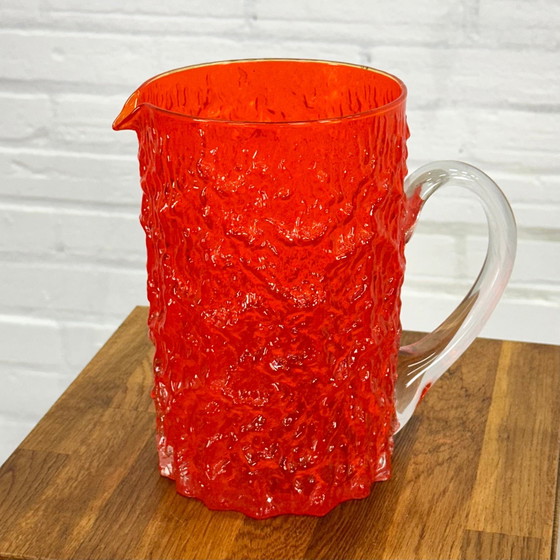 Image 1 of Carafe en verre orange par Geoffrey Baxter pour Whitefriars