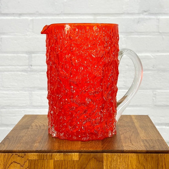 Image 1 of Carafe en verre orange par Geoffrey Baxter pour Whitefriars