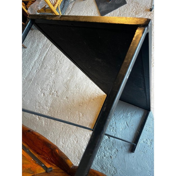Image 1 of Table basse vintage en céramique et fer forgé noir par Janette et Georges Picard, 1960