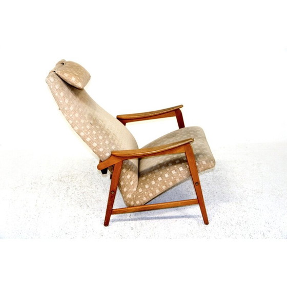 Image 1 of Fauteuil vintage en bois de hêtre et tissu, Suède 1950