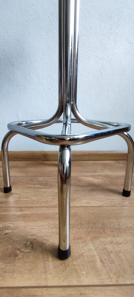 Image 1 of Tabouret de bar vintage en tube chromé