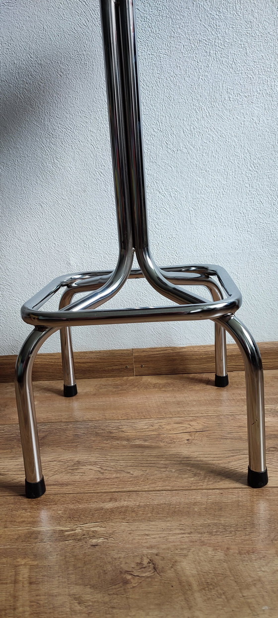 Image 1 of Tabouret de bar vintage en tube chromé