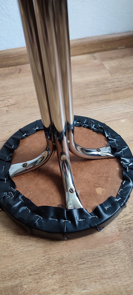 Image 1 of Tabouret de bar vintage en tube chromé
