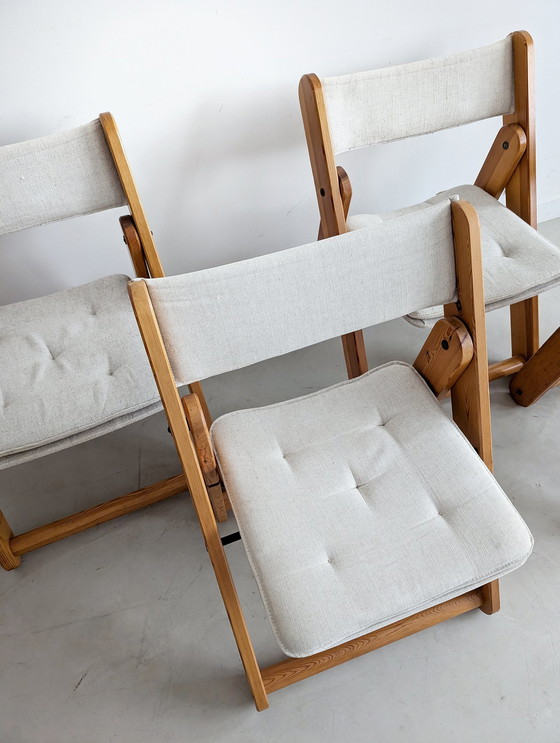 Image 1 of Ensemble de 4 chaises pliantes 'Kon-Tiki' par Gillis Lundgren pour Ikea 1970S