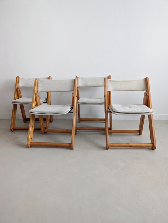 Image 1 of Ensemble de 4 chaises pliantes 'Kon-Tiki' par Gillis Lundgren pour Ikea 1970S