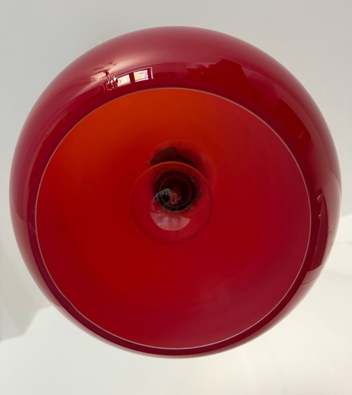 Suspension Opaline Rouge Années 60